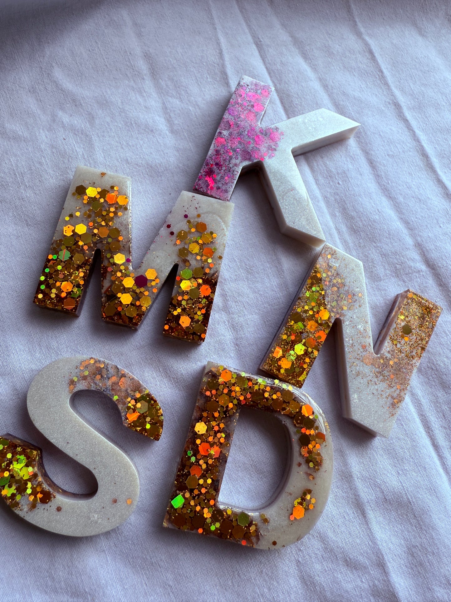 Glitter Initial Keychain - Half and Half