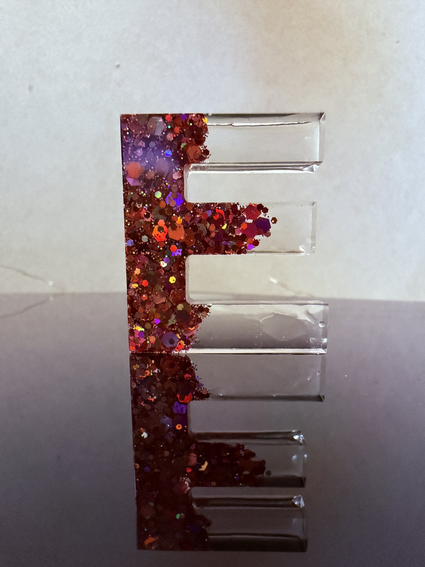 Glitter Initial Keychain - Half and Half