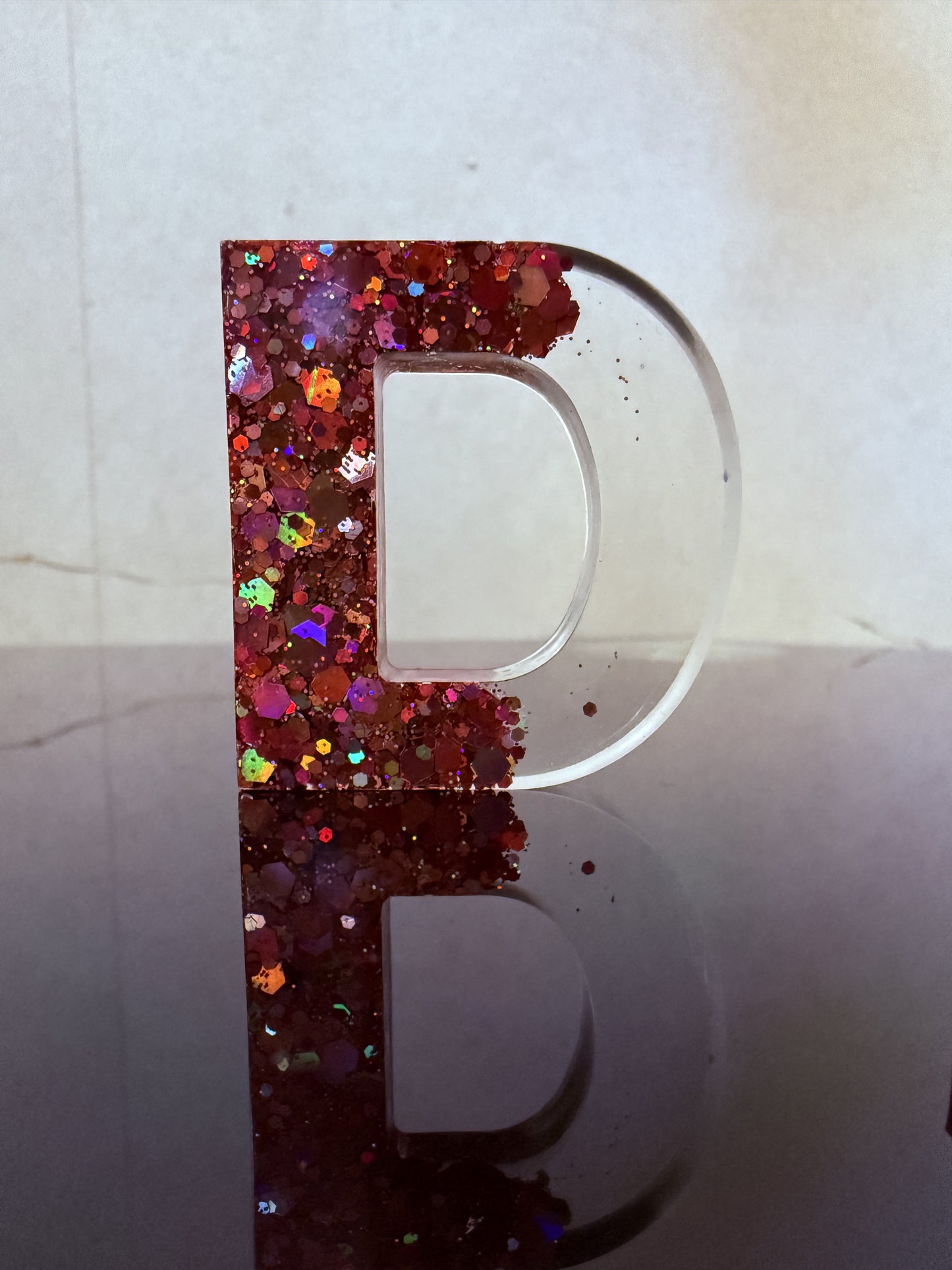 Glitter Initial Keychain - Half and Half