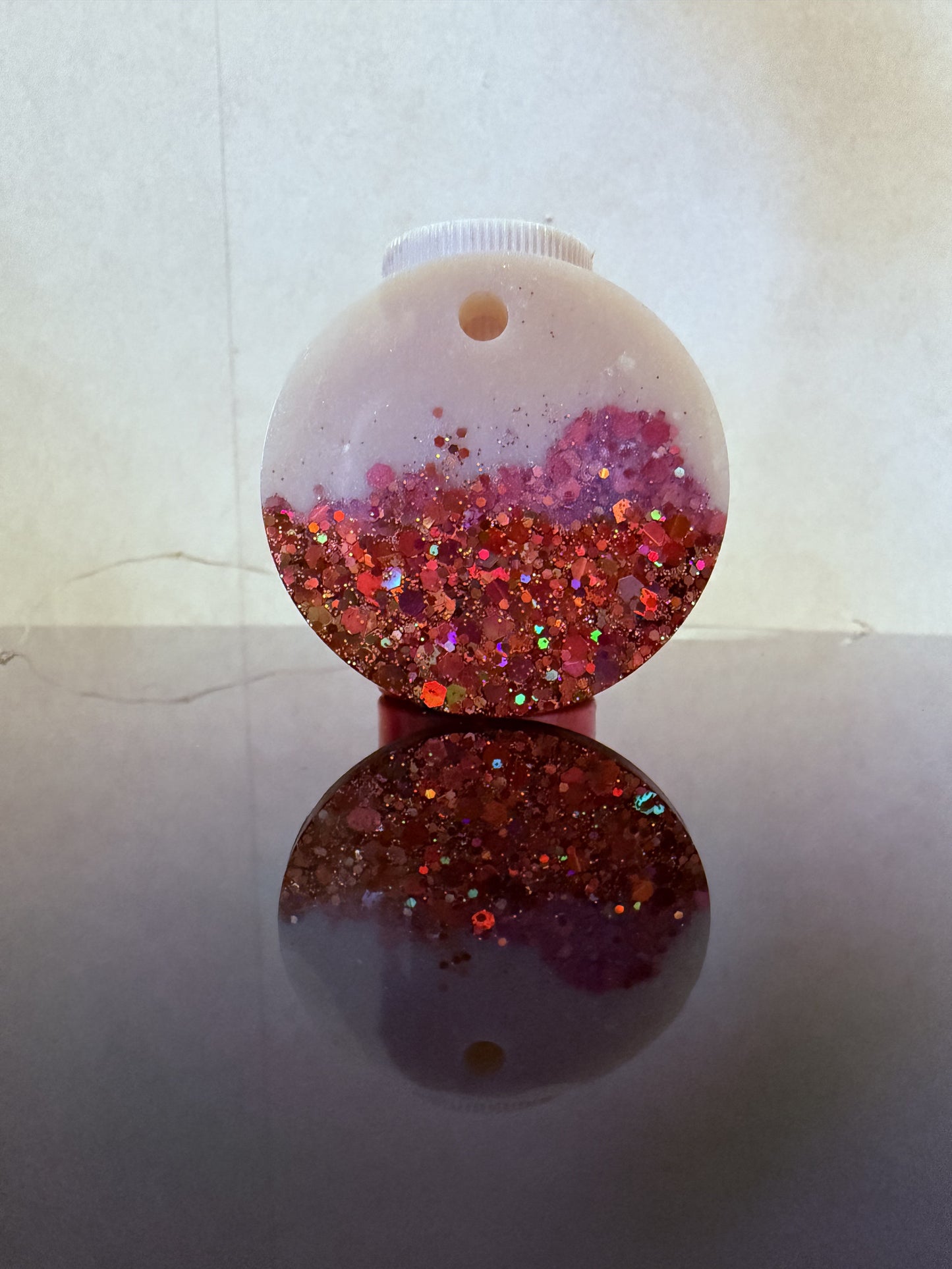 Round Glitter Keychain